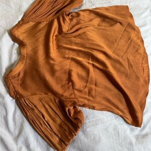 By Anthropologie Mock-Neck Puff- Sleeve blouse